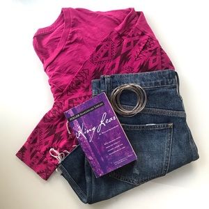 VS Pink, Magenta Casual Long Sleeve Top